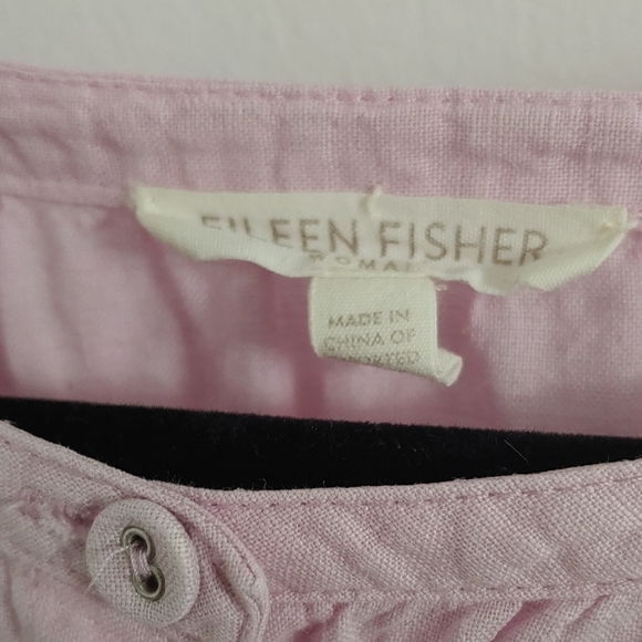 Eileen Fisher Soft Pink-Lavender Button-Up Shirt - Picture 2 of 10
